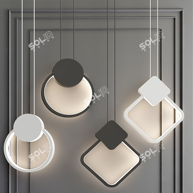 Modern LED Chandelier: Stylish Lighting Solution 3D model image 1