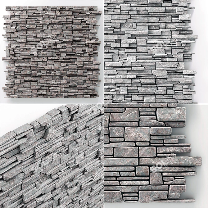 Smoothed Wall Stone Clincer Rock Decor 3D model image 3