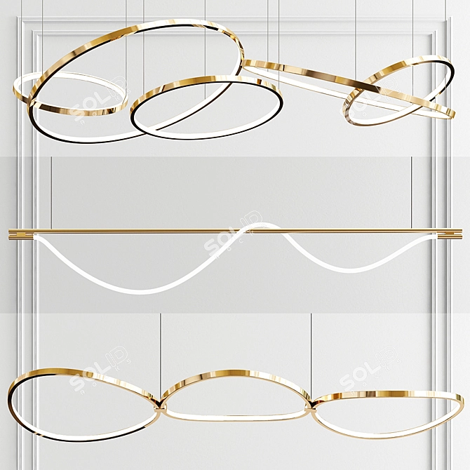 Elegant Lohja Surrey Chandelier 3D model image 1