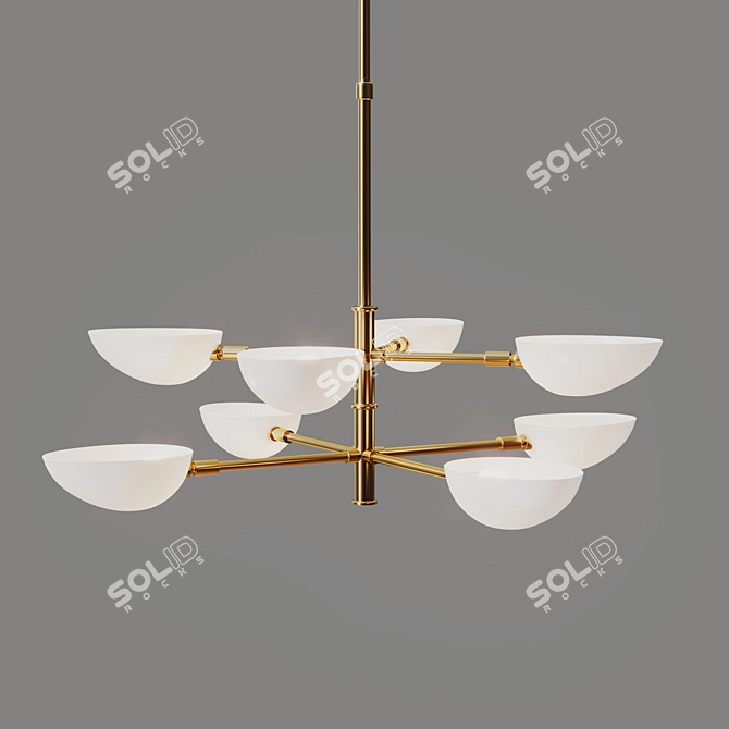 Title: Graphic Two-Tier Chandelier - Stunning Lighting Fixture 3D model image 1