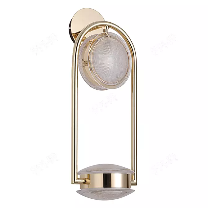 Gold Matt Glass Wall Sconce 3D model image 1