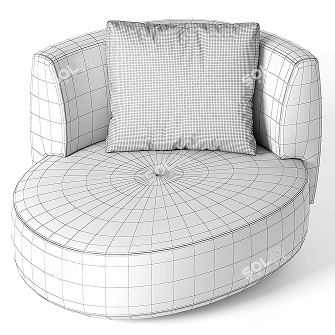 Elegant Audrey Armchair: Timeless Luxury 3D model image 3