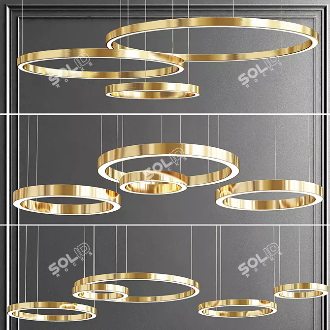 Modern Ring Chandelier Collection 3D model image 1