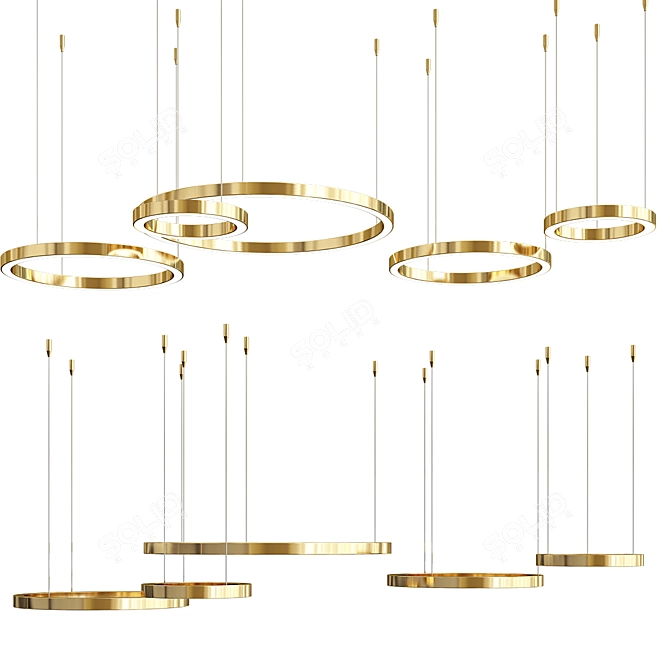 Modern Ring Chandelier Collection 3D model image 4