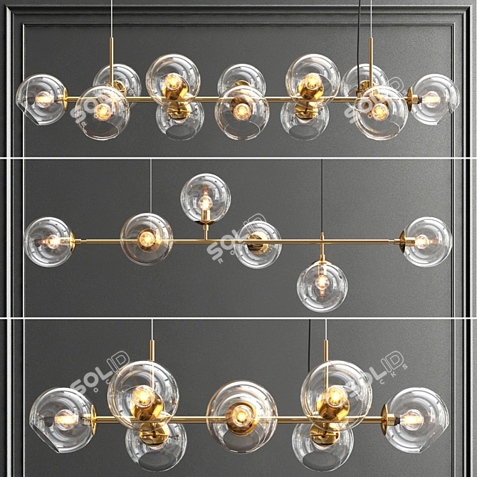 Elegant Glass Bole Chandelier Collection 3D model image 1