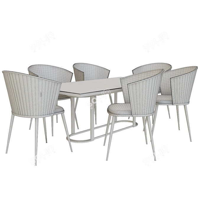 Sleek Dining Chair Set 3D model image 3