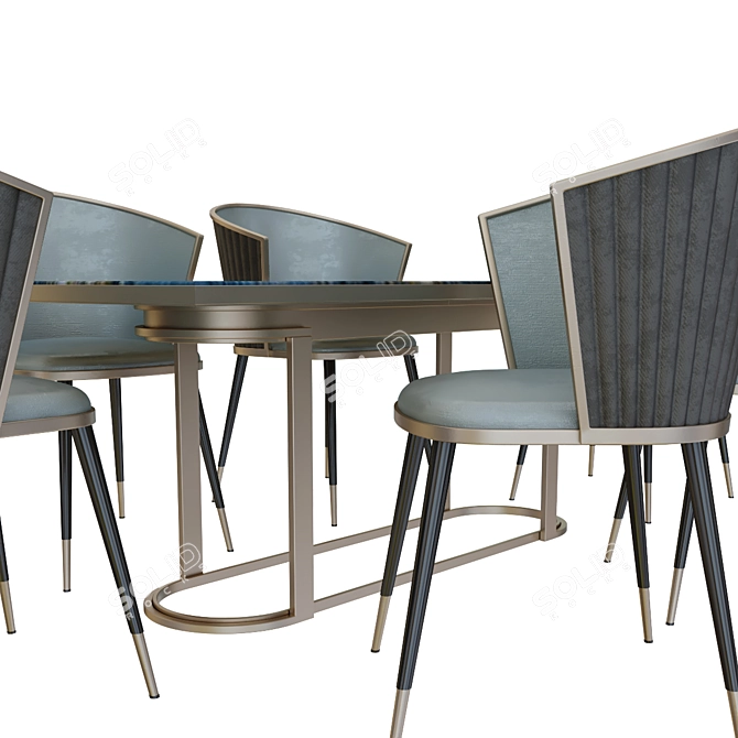 Sleek Dining Chair Set 3D model image 4