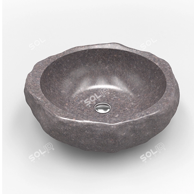 Natural Riverstone Sink 3D model image 2