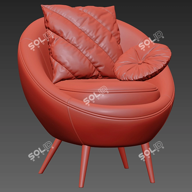 Velvet Accent Chair: Luxurious & Contemporary 3D model image 3
