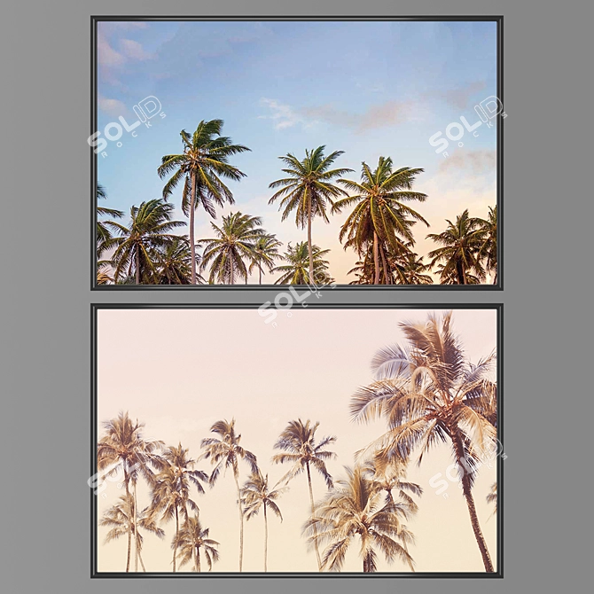 Versatile Wall Art Set: 2 Paintings, 4 Frame Options 3D model image 1