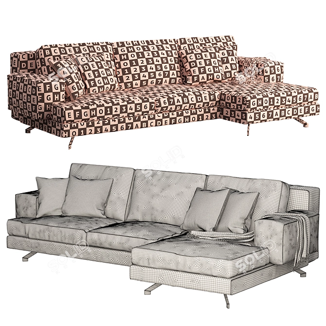 Elegant Dama Sofa: Comfort and Style! 3D model image 4