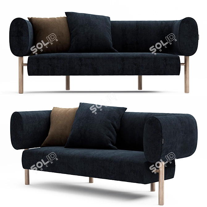 Modern Nook Sofa: Comfortable Elegance 3D model image 1