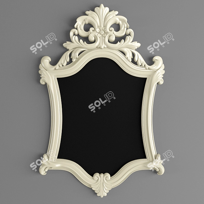 Classic CNC Carved Mirror - 1200x800 3D model image 1