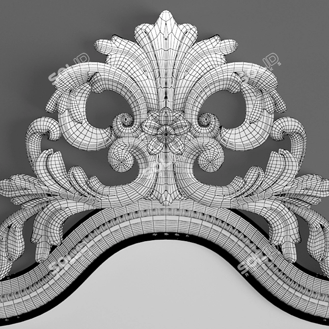 Classic CNC Carved Mirror - 1200x800 3D model image 2