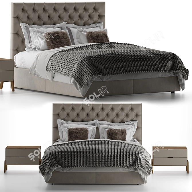 Luxurious Ducale Gran Capitonne Bed 3D model image 1
