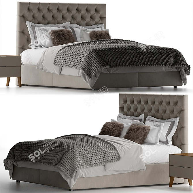 Luxurious Ducale Gran Capitonne Bed 3D model image 2
