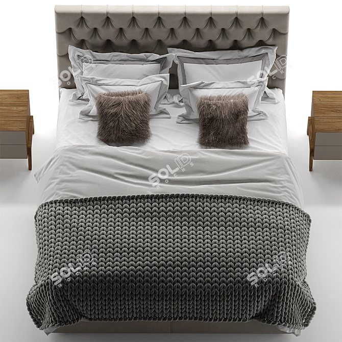 Luxurious Ducale Gran Capitonne Bed 3D model image 3