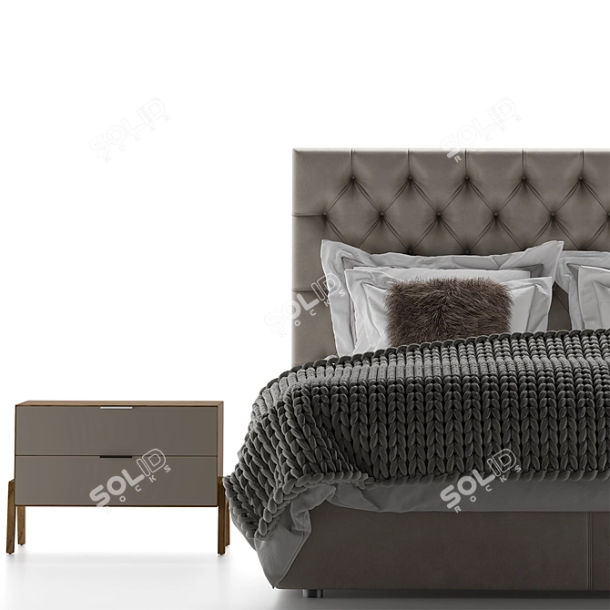 Luxurious Ducale Gran Capitonne Bed 3D model image 4