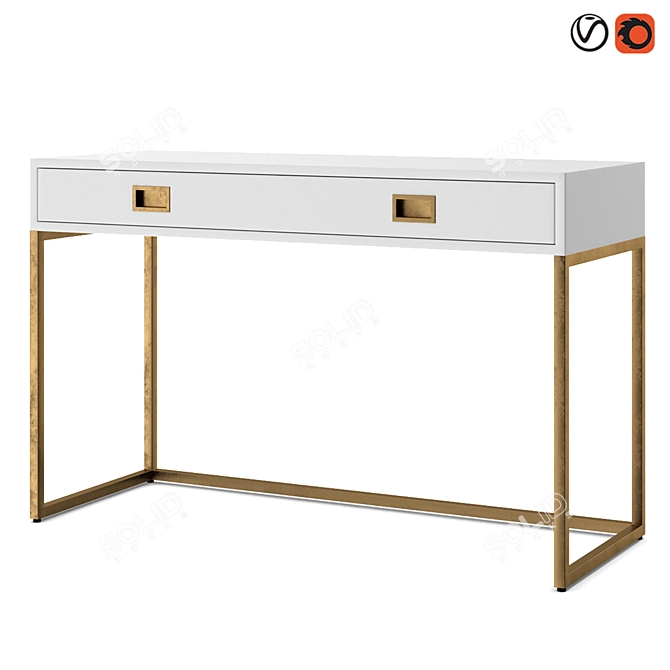 Elegant Avalon Desk: Restored Sophistication 3D model image 1