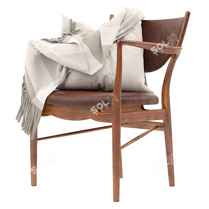 Finn Juhl Midcentury Dining Chair 3D model image 1