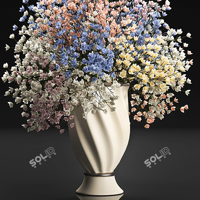 Elegant Floral Vase Bouquet 3D model image 2