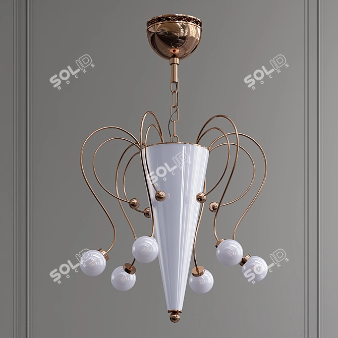 Elegant Conic Crystal Chandelier 3D model image 1