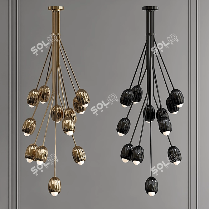 Floral Elegance Chandelier 3D model image 1