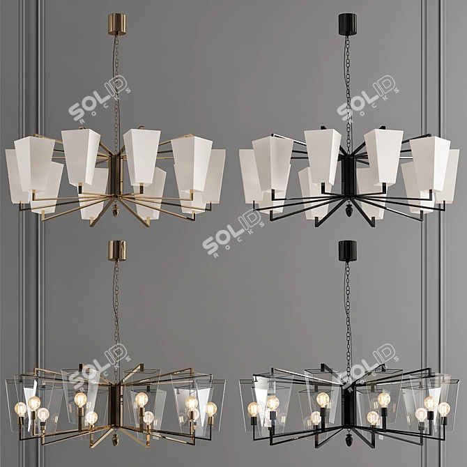 ORIONE Chandelier: Elegant Modern Lighting 3D model image 1