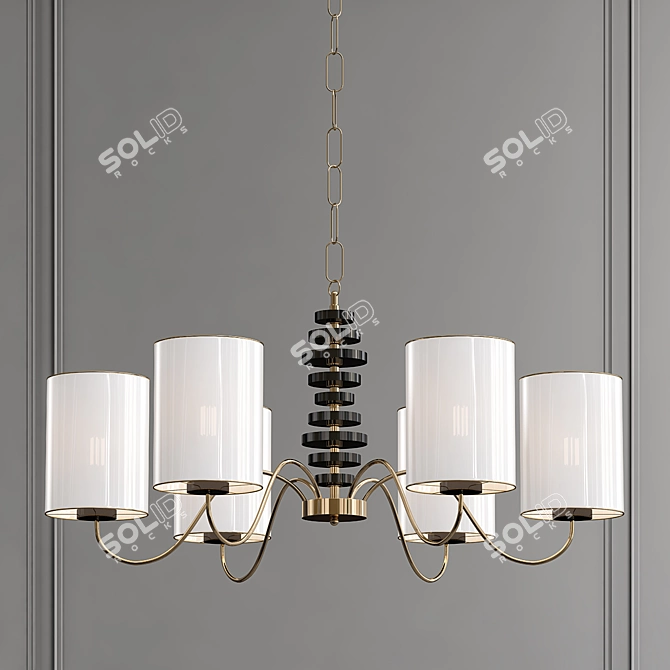 Elegant Wave Chandelier 3D model image 1