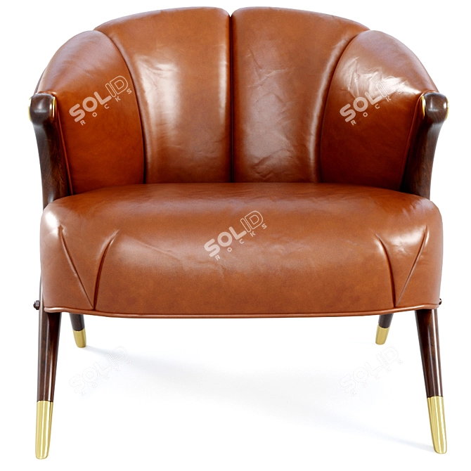 Mid-Century Modern Karpen Lounge Chair - Cognac Leather 3D model image 4