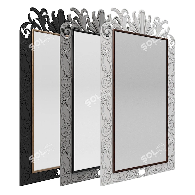 Patterned Mirror: Modern Designs to Elevate Your Space 3D model image 1