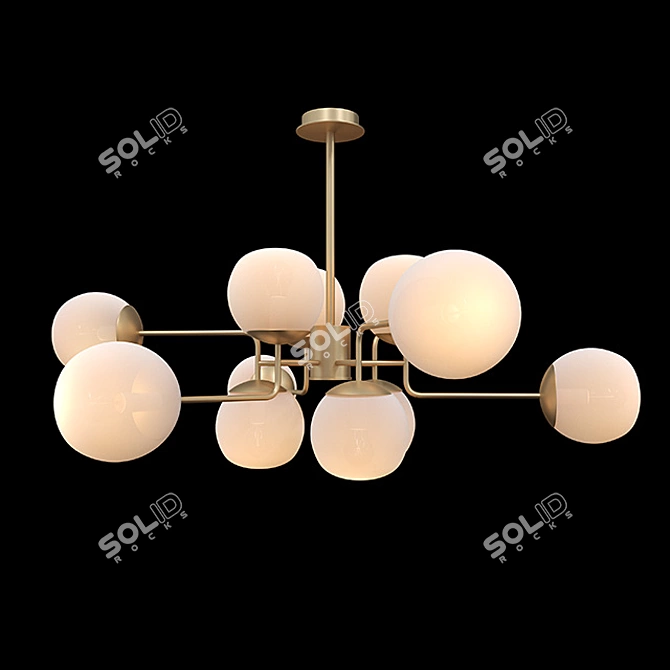 Erich Modern 12-Light Brass Chandelier 3D model image 1