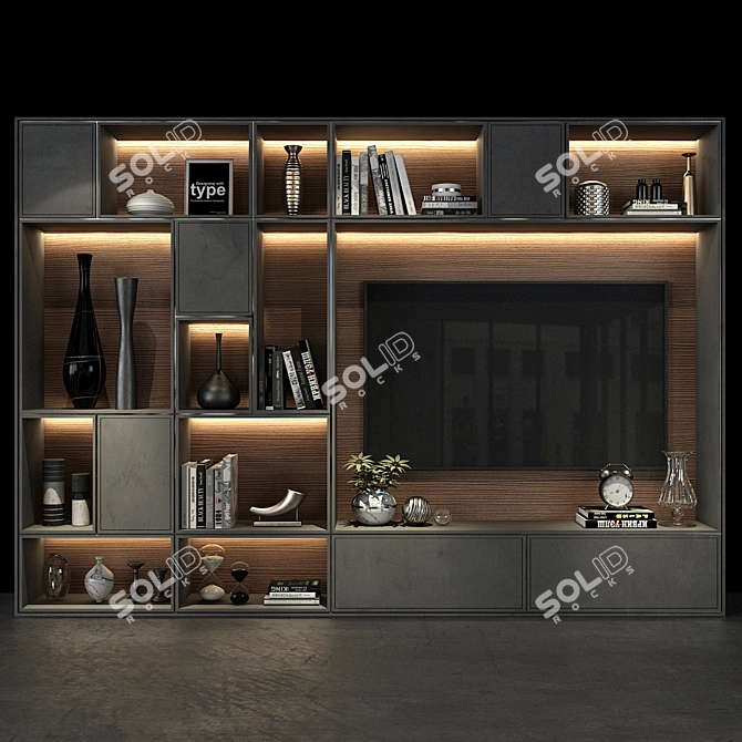 Sleek TV Stand 081 3D model image 1