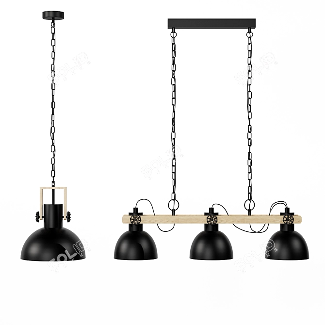 EGLO Lubenham Modern Pendant Lighting Set 3D model image 4