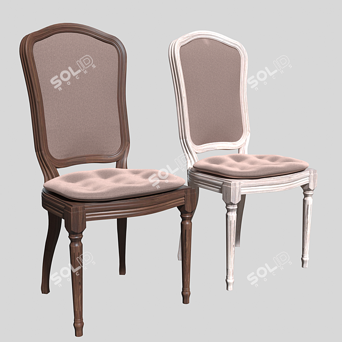 Classic Comfort: Stylish Chair with Textures & Materials 3D model image 1