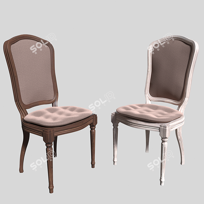 Classic Comfort: Stylish Chair with Textures & Materials 3D model image 3