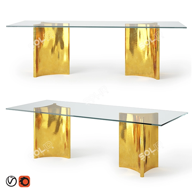 RestoHard Dalton Rectangular Table 3D model image 1