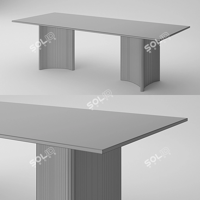 RestoHard Dalton Rectangular Table 3D model image 3