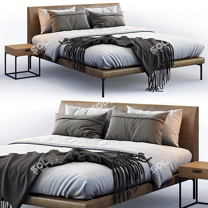 Elegant Zanotta Talamo Bed 3D model image 1