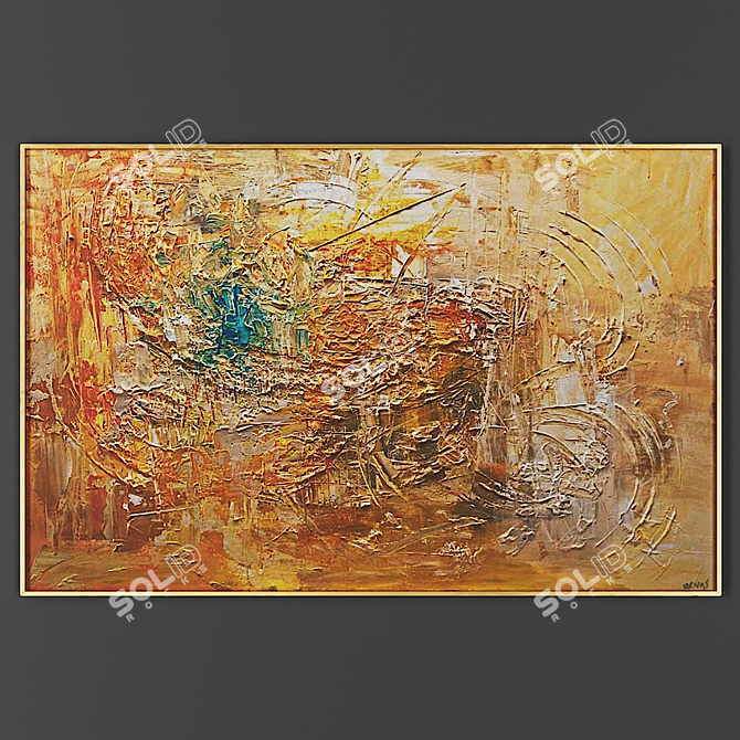 Elegant Framed Canvas Print 3D model image 1