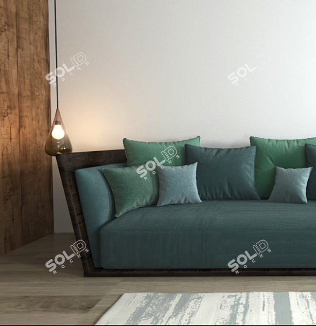 Title: Moroccan-Inspired Modern Sofa 3D model image 1