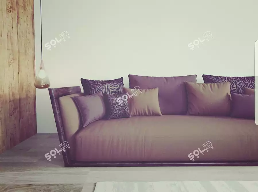 Title: Moroccan-Inspired Modern Sofa 3D model image 2