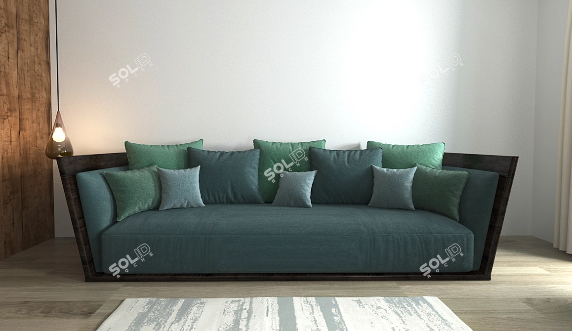 Title: Moroccan-Inspired Modern Sofa 3D model image 3