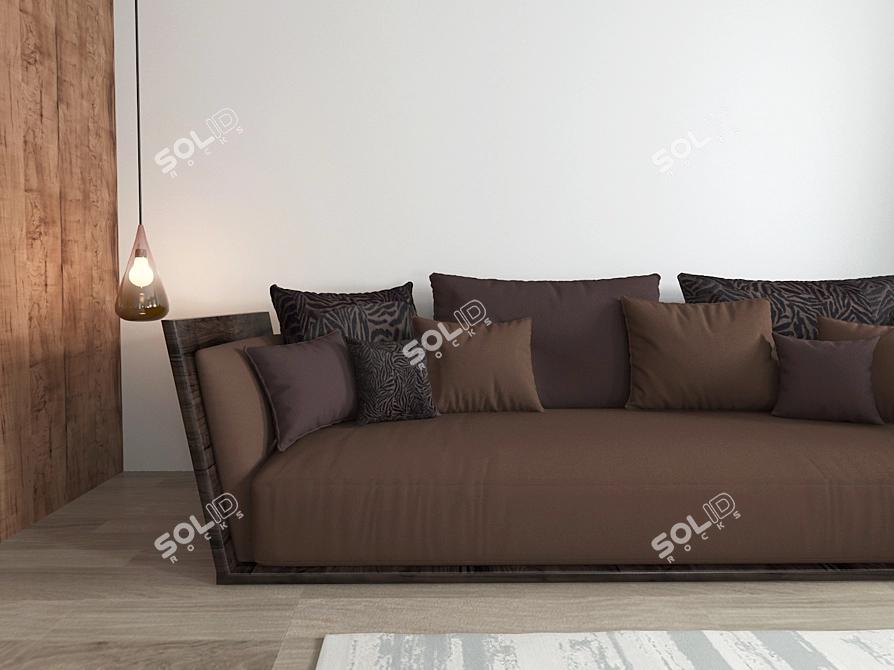 Title: Moroccan-Inspired Modern Sofa 3D model image 4