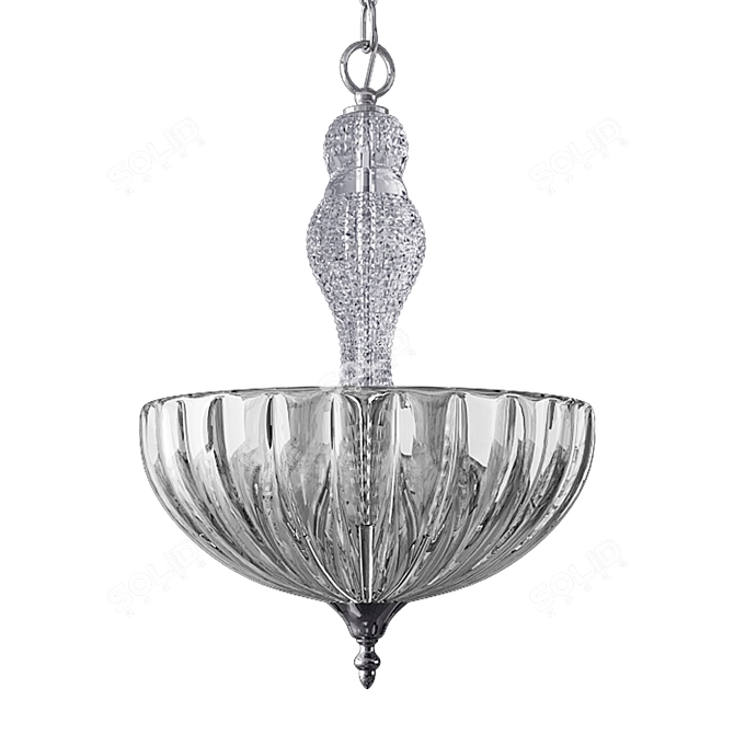 Modern Chrome Clear Pendant Light 3D model image 1