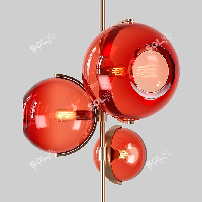 Elegant Ruby Gold Lamp - Lampatron 3D model image 2