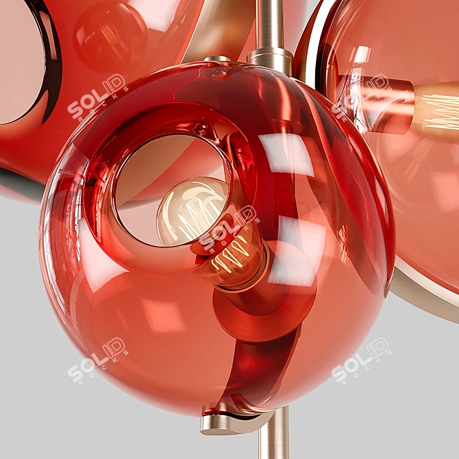 Elegant Ruby Gold Lamp - Lampatron 3D model image 3