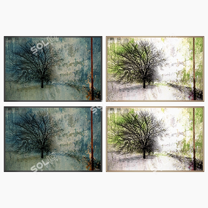 Title: 2-Piece Wall Art Set with Multiple Frames 3D model image 2