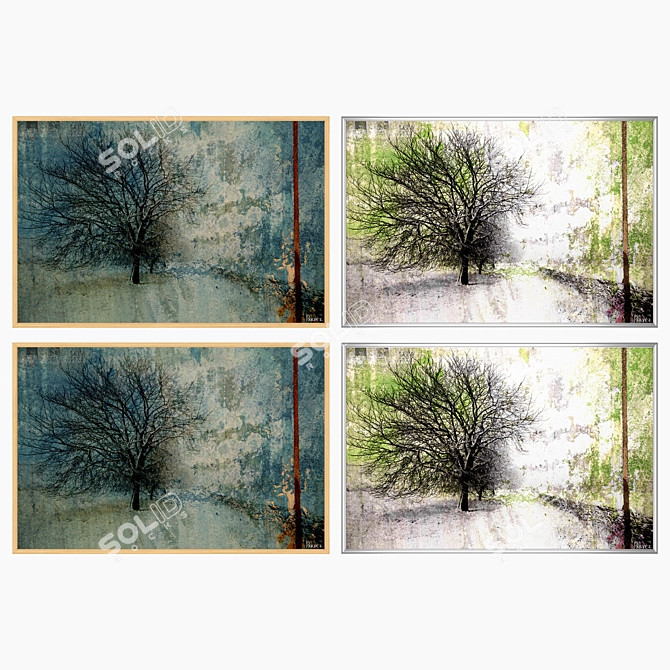 Title: 2-Piece Wall Art Set with Multiple Frames 3D model image 3