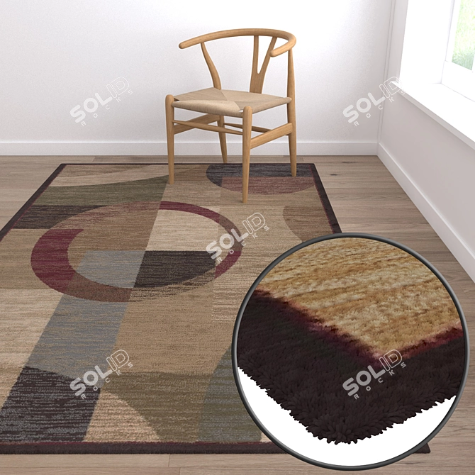 Title: Luxury Textured Carpet Set 3D model image 5